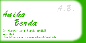 aniko berda business card